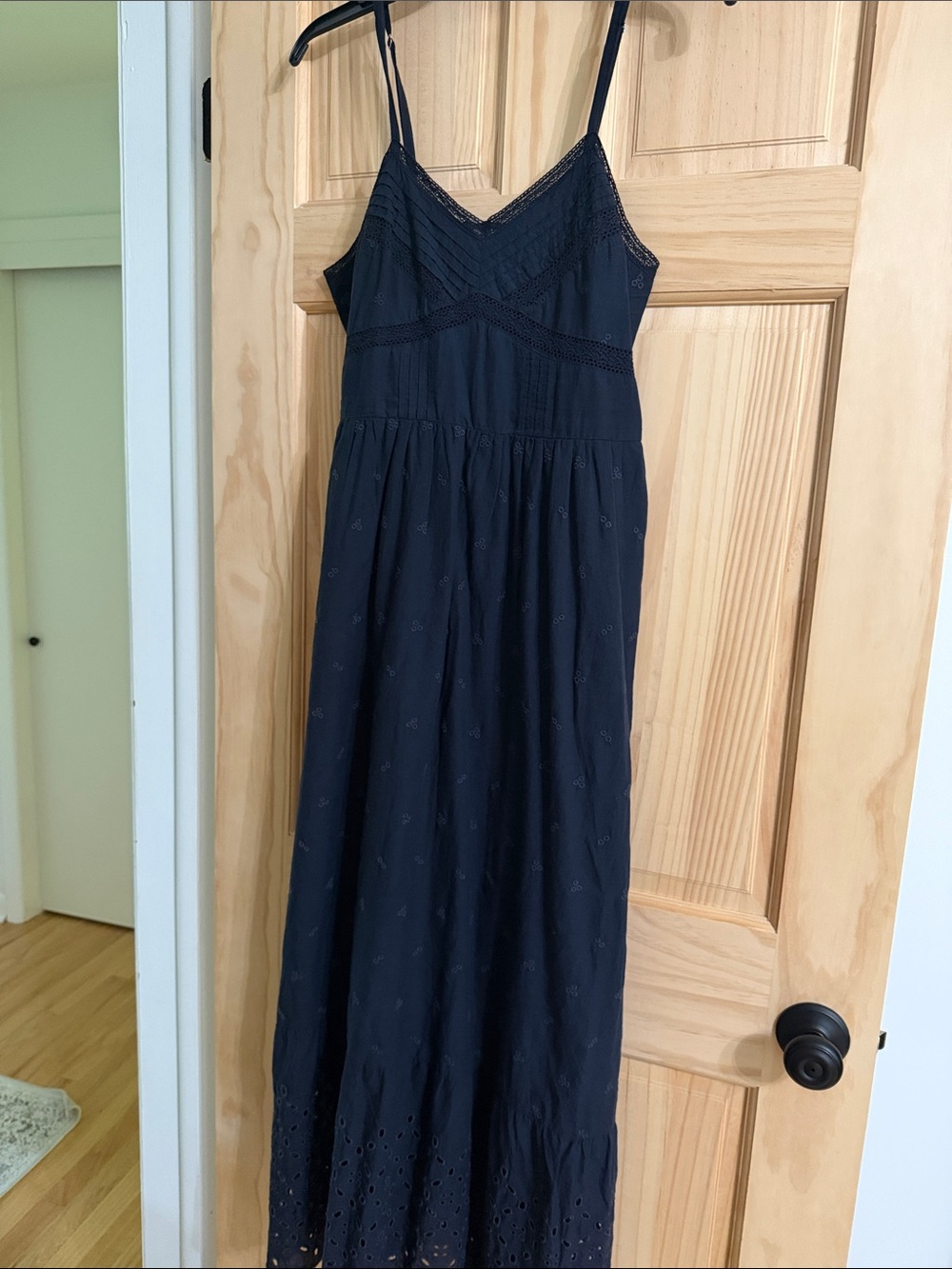 Universal Thread Navy Eyelet Maxi Dress with Spaghetti Straps